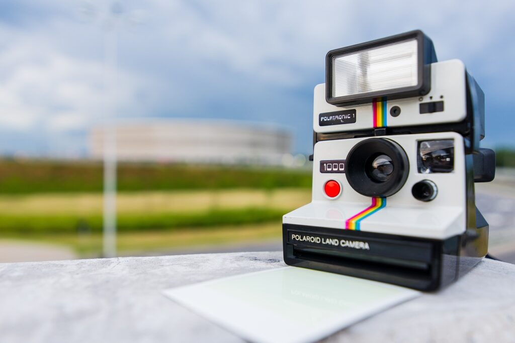 polaroid, camera, photography